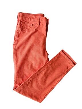 J BRAND 835 Mid-Rise Capri Crop Skinny Jeans in Tangerine Orange | SZ 28